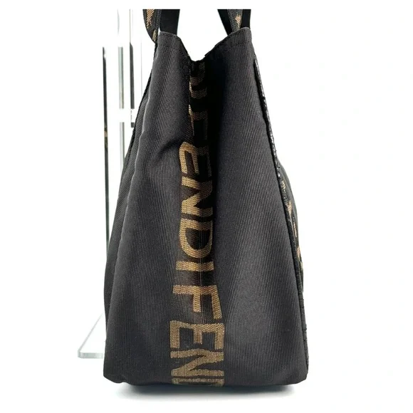 Authentic Fendi Black Roma Tote - Canvas and nylon- very good preloved condition - Picture 4 of 13